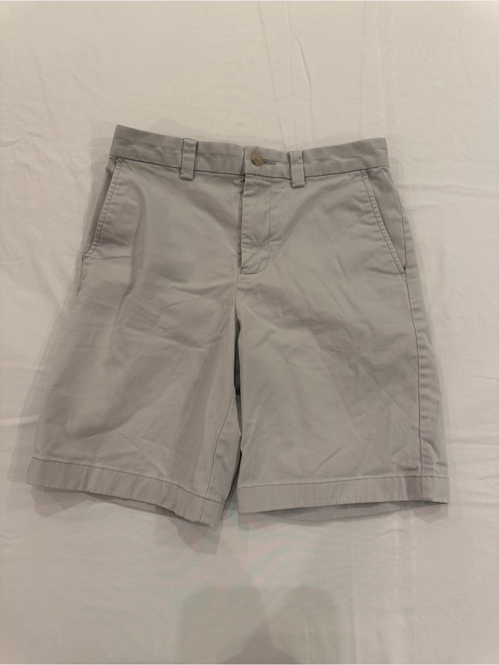 Southern Tide Light Gray Flat Front Chino Shorts 12